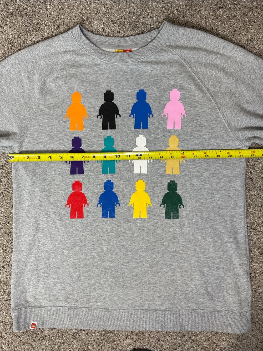 Lego Grey Sweatshirt with Multicolor Minifigure Grid Unisex Sweatshirt - Picture 8 of 13